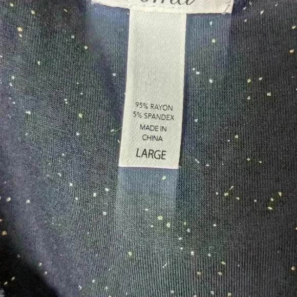 SOMA Empire Waist Long Sleeve Black/Gold Dress Size Large Pockets - Picture 4 of 7